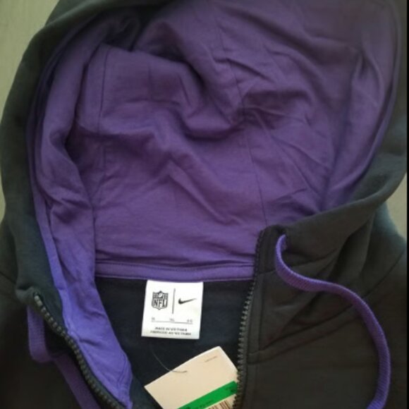 Men's Nike Black Baltimore Ravens Club Full-Zip Hoodie Jacket - Picture 8 of 12